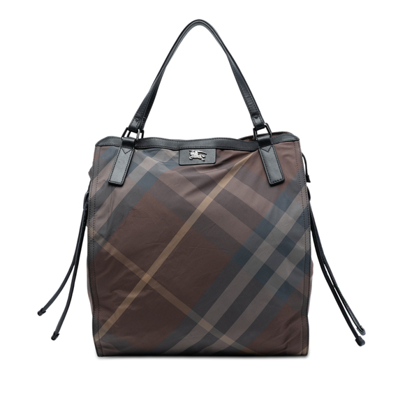 Pre-Loved Burberry Supernova Check Nylon Buckleigh Tote